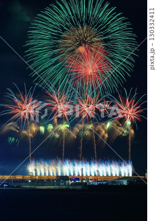 大阪万博打ち上げ花火（関門海峡花火大会の花火）2025年 130332411
