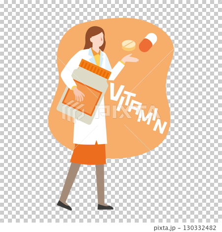 A woman recommending vitamin intake 130332482