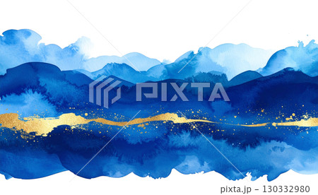 【透過】水彩_青_04 【透過】水彩_青_04 130332980