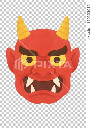 Simple red demon mask illustration material Simple red demon mask illustration material 130333016
