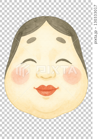 閉著眼睛的女人面具插畫素材 130333017