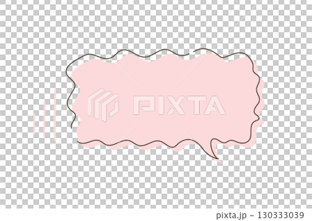 手繪風格粉紅氣泡圖，附波浪線 130333039