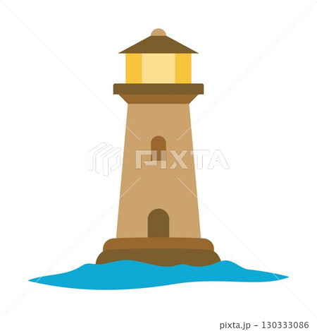 lighthouse isolated, flat style 130333086