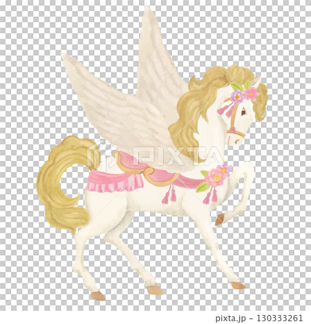 午年の年賀状にカラフルなペガサスのイラスト 午年の年賀状にカラフルなペガサスのイラスト 130333261