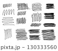 Set of hand-drawn marker scribbles and sketch lines. Perfect for design accents, textures, grunge overlays, and abstract decorations in creative projects. Vector 130333560