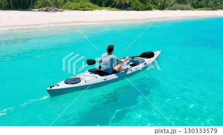 Beach Kayaking, Active Exploration, Coastal Adventure, Water Sports. Great for outdoor recreation, adventure travel, fitness Beach Kayaking, Active Exploration, Coastal Adventure, Water Sports. Great for outdoor recreation, adventure travel, fitness 130333579