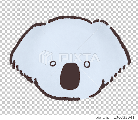 びっくり顔の手描きのコアラ びっくり顔の手描きのコアラ 130333941
