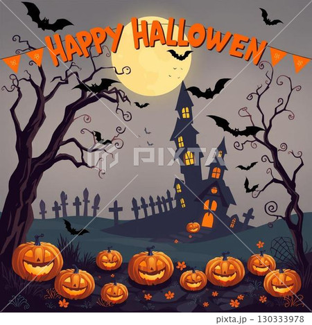 ハロウィーンのかぼちゃのイラスト 130333978