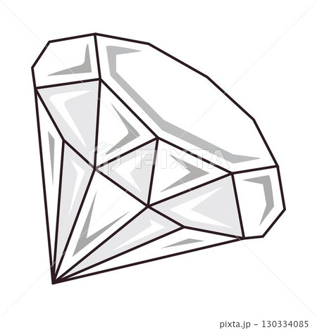 Shiny diamond line art with faceted details, symbol of luxury, wealth, jewelry, clarity, and brilliance. Shiny diamond line art with faceted details, symbol of luxury, wealth, jewelry, clarity, and brilliance. 130334085