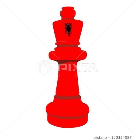 Albania national flag with chess king piece Albania national flag with chess king piece 130334087