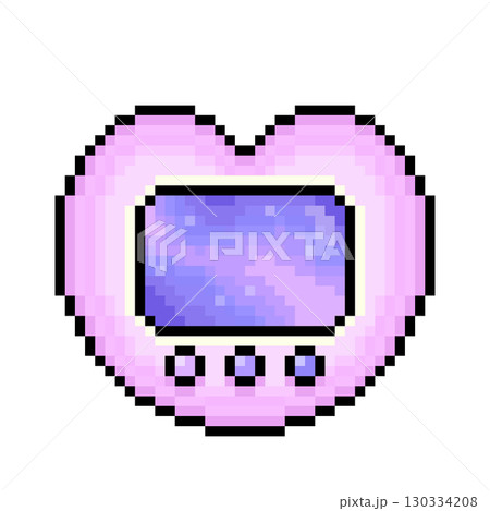 かわいいハートのゲームイラスト　ピンク　ネビュラ 130334208