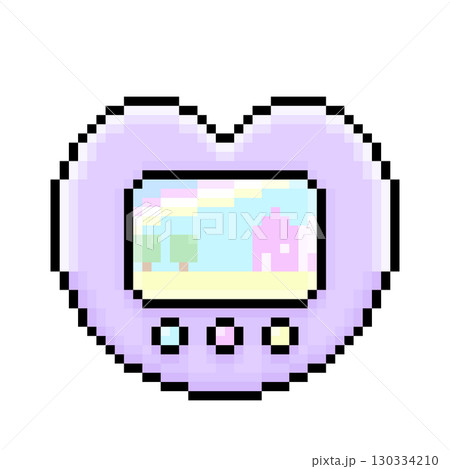 かわいいハートのゲームイラスト　紫 130334210