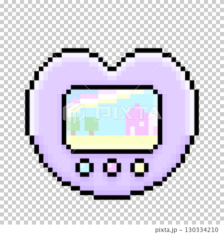 かわいいハートのゲームイラスト　紫 130334210
