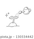 シンプルな水やりのイラスト 130334442