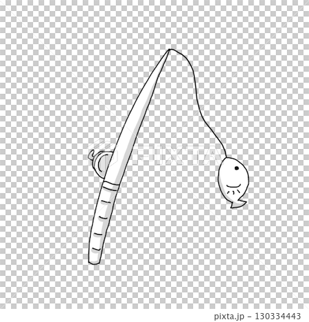 シンプルな釣り竿のイラスト 130334443