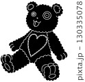 シンプルでかわいい黒いクマのぬいぐるみのイラスト 130335078