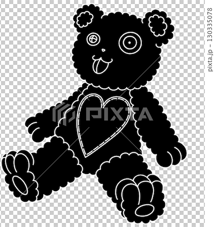 簡單可愛的黑色泰迪熊插畫 簡單可愛的黑色泰迪熊插畫 130335078