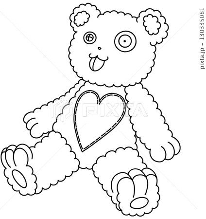 シンプルでかわいい白いクマのぬいぐるみのイラスト 130335081