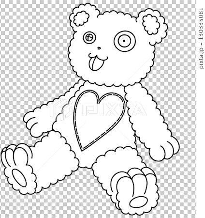 シンプルでかわいい白いクマのぬいぐるみのイラスト 130335081