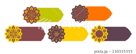 Set of Indian banners with Rangoli for Diwali 130335355