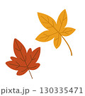 Set of leaves in different colours. Cute leaves drawn by hand. Cosy autumn design. Vector illustration. 130335471