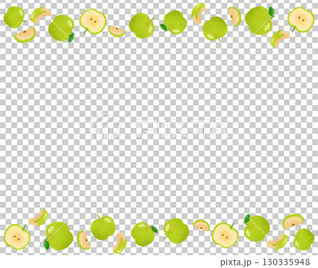 水彩タッチのグリーンアップルフレーム|爽やかな果物デザインで秋の食品パッケージやポスターに使える 水彩タッチのグリーンアップルフレーム|爽やかな果物デザインで秋の食品パッケージやポスターに使える 130335948