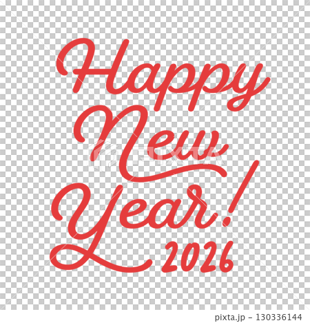 用紅色字母祝 2026 年新年快樂 - 2026 年的英文祝福語 - 新年和新年賀卡材料 130336144