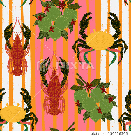 seamless pattern with dried flowers 130336366