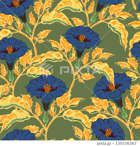 seamless floral pattern with daisy flowers seamless floral pattern with daisy flowers 130336367