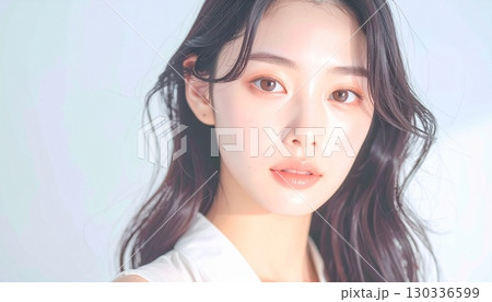 振り向く女性の魅力的なポートレート写真 130336599