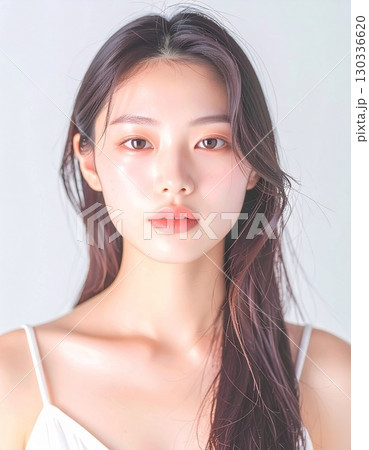 振り向く女性の魅力的なポートレート写真 130336620