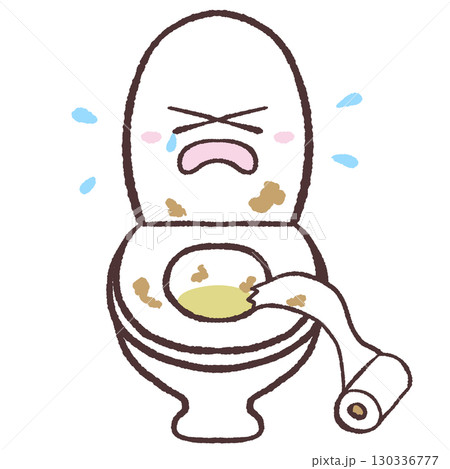 汚れて泣くトイレのイラスト 130336777