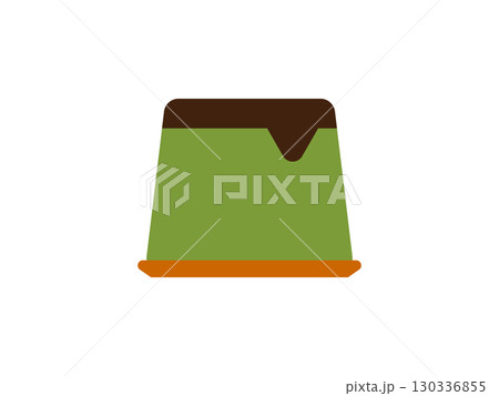 抹茶プリンのアイコンのイラスト 130336855