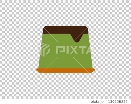 抹茶プリンのアイコンのイラスト 130336855