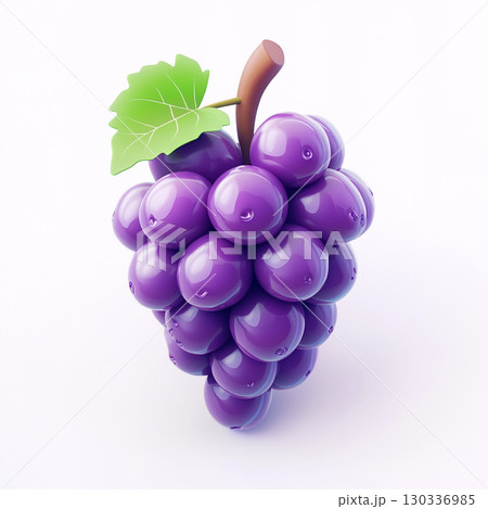 A three-dimensional rendering of a bunch of purple grapes isolated on a plain white background. A three-dimensional rendering of a bunch of purple grapes isolated on a plain white background. 130336985
