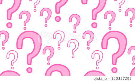 ピンクのかわいい手描きのクエスチョンマークの背景イラスト ピンクのかわいい手描きのクエスチョンマークの背景イラスト 130337295