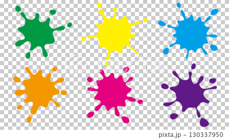 Colorful splash ink set 130337950