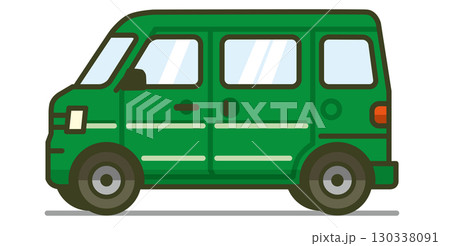 真横の軽自動車（ワゴン）のイラスト 130338091