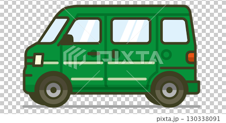 真横の軽自動車（ワゴン）のイラスト 130338091