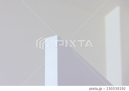 Abstract view of modern interior architecture with minimalist geometric lines 130338192
