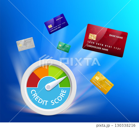 Credit score rating scale with excellent levelのイラスト素材 [130338216] - PIXTA