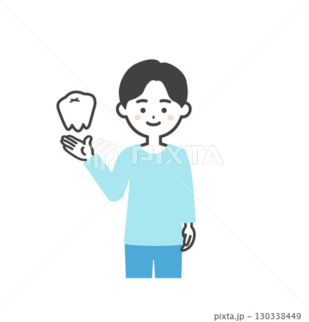 奥歯と笑顔の男の子イラスト 奥歯と笑顔の男の子イラスト 130338449
