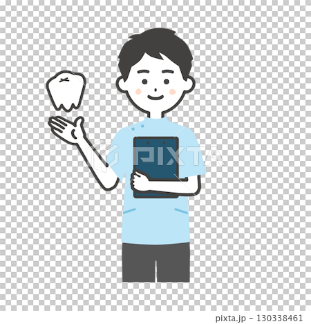 一名身穿凱西服裝、長著臼齒的男子的插圖 130338461