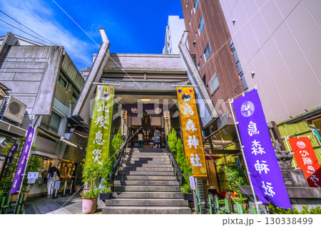 日本の東京都市景観 新橋・烏森神社などを望む 130338499