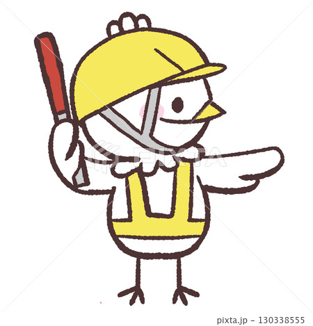 誘導する白い鳥の横向きのイラスト 130338555