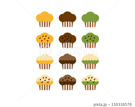 マフィンのアイコンのイラストのセット 130338578