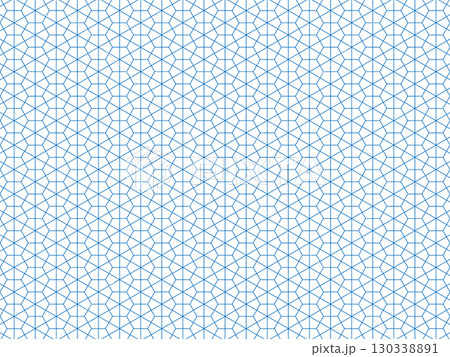 青色の積石亀甲の背景 130338891