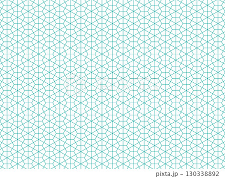 青緑色の積石亀甲の背景 130338892