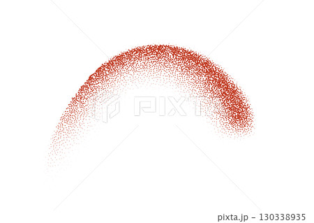 Red spice powder splash. Powder of chilli, paprika, pepper. Flying red dust particle isolated on transparent background. Abstract vector illustration 130338935