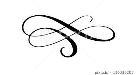 Swirl vector ornament, line style flourish. Vintage Filigree calligraphy ornamental curls. Decorative retro design element for menu, certificate diploma, wedding invitation card, text divider Swirl vector ornament, line style flourish. Vintage Filigree calligraphy ornamental curls. Decorative retro design element for menu, certificate diploma, wedding invitation card, text divider 130339203